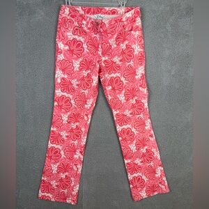Lilly Pulitzer pink clam print jeans 8 preowned